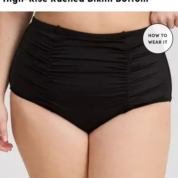 Torrid High Rise Ruched Bikini Bottom - Picture 2 of 10